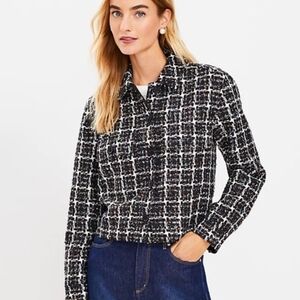 LOFT Black and Multicolor Tweed Jacket NWT - Medium